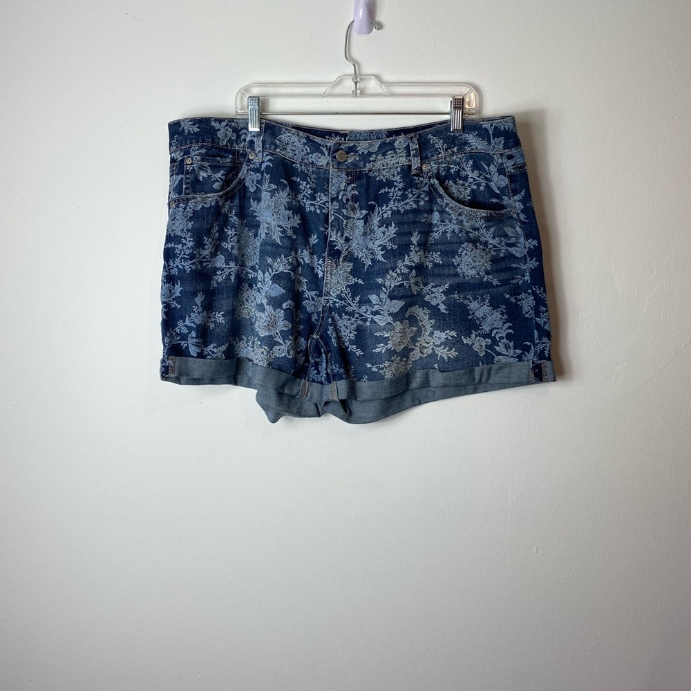 Blue Floral Women's Jean Shorts